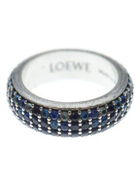 Loewe Thin Ring Pave Crystal Silver Blue